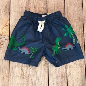 Gymboree Dino swim trunks. 12/18